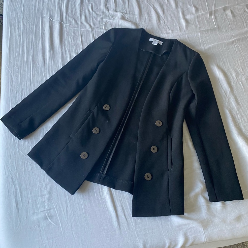 Donated - Black collarless blazer
